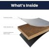 Flash Furniture Acadia 36″ Square Indoor Outdoor Dark Brown Tabletop with 30″ x 30″ Silver X Base, Scratch, Heat & UV Resistant, Seamless TopGuard HPL Top and Edge(Gray Faux Concrete/Silver Base)