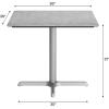 Flash Furniture Acadia 36″ Square Indoor Outdoor Dark Brown Tabletop with 30″ x 30″ Silver X Base, Scratch, Heat & UV Resistant, Seamless TopGuard HPL Top and Edge(Gray Faux Concrete/Silver Base)