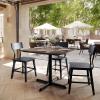 Flash Furniture Acadia 36″ Square Indoor Outdoor Dark Brown Tabletop with 30″ x 30″ Silver X Base, Scratch, Heat & UV Resistant, Seamless TopGuard HPL Top and Edge(Dark Brown/Black Base)