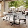 Flash Furniture Acadia 36″ Square Indoor Outdoor Dark Brown Tabletop with 30″ x 30″ Silver X Base, Scratch, Heat & UV Resistant, Seamless TopGuard HPL Top and Edge(Gray Faux Concrete/Black Base)