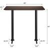 Flash Furniture Acadia 48″ x 30″ Indoor Dark Brown Tabletop with Dual 5″ x 22″ Black Bar Height T-Bases, Seamless TopGuard HPL Top and Edge(Dark Brown/Black Base)