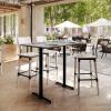 Flash Furniture Acadia 48″ x 30″ Indoor Dark Brown Tabletop with Dual 5″ x 22″ Black Bar Height T-Bases, Seamless TopGuard HPL Top and Edge(Gray Faux Concrete/Black Base)