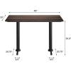 Flash Furniture Acadia 48″ x 30″ Indoor Dark Brown Tabletop with Dual 5″ x 22″ Black Table Height T-Bases, Seamless TopGuard HPL Top and Edge(Dark Brown/Black Base)