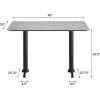 Flash Furniture Acadia 48″ x 30″ Indoor Dark Brown Tabletop with Dual 5″ x 22″ Black Table Height T-Bases, Seamless TopGuard HPL Top and Edge(Gray Faux Concrete/Black Base)