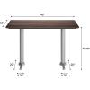 Flash Furniture Acadia 48×30 Indoor Outdoor Dark Brown Tabletop with Dual 5″x22″ Silver T Bases, Scratch, Heat & UV Resistant, Seamless TopGuard HPL Top and Edge(Dark Brown/Silver Base)