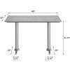 Flash Furniture Acadia 48×30 Indoor Outdoor Dark Brown Tabletop with Dual 5″x22″ Silver T Bases, Scratch, Heat & UV Resistant, Seamless TopGuard HPL Top and Edge(Gray Faux Concrete/Silver Base)