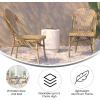 Flash Furniture All-Weather Commercial Paris Chair – Bamboo Print Aluminum Frame-Natural/White