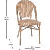 Flash Furniture All-Weather Commercial Paris Chair – Bamboo Print Aluminum Frame-Natural/White
