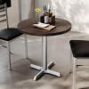 Flash Furniture Bennett 30″ Round Solid Wood Commercial Indoor Tabletop in Dark Brown with 22″ x 22″ Dining Height Black Cast Iron X Base, 300 lb. Static Capacity(Dark Brown Top/Silver Base)