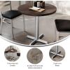 Flash Furniture Bennett 30″ Round Solid Wood Commercial Indoor Tabletop in Dark Brown with 22″ x 22″ Dining Height Black Cast Iron X Base, 300 lb. Static Capacity(Dark Brown Top/Silver Base)