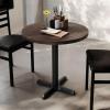 Flash Furniture Bennett 30″ Round Solid Wood Commercial Indoor Tabletop in Dark Brown with 22″ x 22″ Dining Height Black Cast Iron X Base, 300 lb. Static Capacity(Dark Brown Top/Black Base)