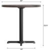 Flash Furniture Bennett 30″ Round Solid Wood Commercial Indoor Tabletop in Dark Brown with 22″ x 22″ Dining Height Black Cast Iron X Base, 300 lb. Static Capacity(Dark Brown Top/Black Base)