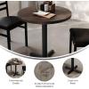 Flash Furniture Bennett 30″ Round Solid Wood Commercial Indoor Tabletop in Dark Brown with 22″ x 22″ Dining Height Black Cast Iron X Base, 300 lb. Static Capacity(Dark Brown Top/Black Base)
