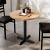 Flash Furniture Bennett 30″ Round Solid Wood Commercial Indoor Tabletop in Dark Brown with 22″ x 22″ Dining Height Black Cast Iron X Base, 300 lb. Static Capacity(Natural Top/Black Base)