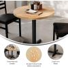 Flash Furniture Bennett 30″ Round Solid Wood Commercial Indoor Tabletop in Dark Brown with 22″ x 22″ Dining Height Black Cast Iron X Base, 300 lb. Static Capacity(Natural Top/Black Base)