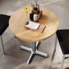 Flash Furniture Bennett 30″ Round Solid Wood Commercial Indoor Tabletop in Dark Brown with 22″ x 22″ Dining Height Black Cast Iron X Base, 300 lb. Static Capacity(Natural Top/Silver Base)