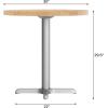 Flash Furniture Bennett 30″ Round Solid Wood Commercial Indoor Tabletop in Dark Brown with 22″ x 22″ Dining Height Black Cast Iron X Base, 300 lb. Static Capacity(Natural Top/Silver Base)