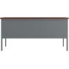 Flash Furniture Cambridge Double Pedestal Desk with 3 Locking Drawers, Commercial Grade Teacher’s or Office Desk, 30×60, Metal Frame, Mahogany/Charcoal