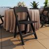 Flash Furniture Hercules Tucker Commercial White Resin Folding Chair – Lightweight, Vinyl Padded Removable Seat, Indoor Outdoor Use, Event & Wedding Ready, Set of 4(Black)
