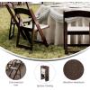 Flash Furniture Hercules Tucker Commercial White Resin Folding Chair – Lightweight, Vinyl Padded Removable Seat, Indoor Outdoor Use, Event & Wedding Ready, Set of 4(Dark Brown)