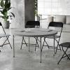 Flash Furniture Kathryn 4′ Round Plastic Folding Event Table for Parties and Trade Shows, Portable Indoor/Outdoor Event Banquet Table, Granite Dark Gray(Grey)