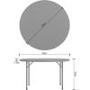 Flash Furniture Kathryn 4′ Round Plastic Folding Event Table for Parties and Trade Shows, Portable Indoor/Outdoor Event Banquet Table, Granite Dark Gray(Grey)