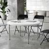 Flash Furniture Kathryn 4′ Round Plastic Folding Event Table for Parties and Trade Shows, Portable Indoor/Outdoor Event Banquet Table, Granite Dark Gray(Granite White)