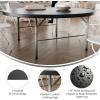 Flash Furniture Kathryn 5.89-Foot Round Bi-Fold Granite Black Plastic Banquet and Event Folding Table with Carrying Handle(Granite Black)