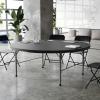 Flash Furniture Kathryn 5.89-Foot Round Bi-Fold Granite Black Plastic Banquet and Event Folding Table with Carrying Handle(Granite Black)