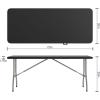 Flash Furniture Kathryn Commercial Grade 6-Foot Bi-Fold Granite Black Plastic Folding Table(Black)