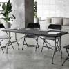 Flash Furniture Kathryn Commercial Grade 6-Foot Bi-Fold Granite Black Plastic Folding Table(Black)