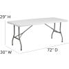 Flash Furniture Kathryn Commercial Grade 6-Foot Bi-Fold Granite Black Plastic Folding Table(Granite White)