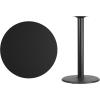 Flash Furniture Stiles 36” Round Natural Laminate Table Top with 24” Round Bar Height Table Base(Black)