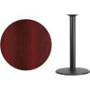 Flash Furniture Stiles 36” Round Natural Laminate Table Top with 24” Round Bar Height Table Base(Mahogany)