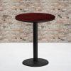 Flash Furniture Stiles 36” Round Natural Laminate Table Top with 24” Round Bar Height Table Base(Mahogany)
