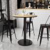 Flash Furniture Stiles 36” Round Natural Laminate Table Top with 24” Round Bar Height Table Base(Natural)