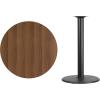 Flash Furniture Stiles 36” Round Natural Laminate Table Top with 24” Round Bar Height Table Base(Walnut)