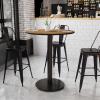 Flash Furniture Stiles 36” Round Natural Laminate Table Top with 24” Round Bar Height Table Base(Walnut)