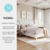 Martha Stewart Carmy Platform Bed with Tufted Headboard, Cushioned Side Rails, Faux Linen Upholstery, Wood Slat Foundation, No Box Spring Needed, King, White(Queen)