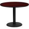 Flash Furniture 42” Round Black Laminate Table Top with 24” Round Table Height Base(Mahogany)