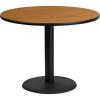 Flash Furniture 42” Round Black Laminate Table Top with 24” Round Table Height Base(Natural)