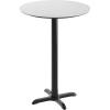 Flash Furniture Acadia 24″ Round Indoor White Faux Marble Tabletop with 22″ x 22″ Black Bar Height X Base, Seamless TopGuard HPL Top and Edge(White Faux Marble/Black Base)