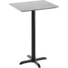 Flash Furniture Acadia 30″ x 24″ Indoor Dark Brown Tabletop with 22″ x 22″ Black Bar Height X Base, Seamless TopGuard HPL Top and Edge(Gray Faux Concrete/Black Base)