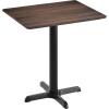 Flash Furniture Acadia 30″ x 24″ Indoor Dark Brown Tabletop with 22″ x 22″ Black Table Height X Base, Seamless TopGuard HPL Top and Edge(Dark Brown/Black Base)