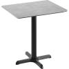Flash Furniture Acadia 30″ x 24″ Indoor Dark Brown Tabletop with 22″ x 22″ Black Table Height X Base, Seamless TopGuard HPL Top and Edge(Gray Faux Concrete/Black Base)