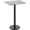 Flash Furniture Acadia 30″ x 24″ Indoor Gray Faux Concrete Tabletop with 18″ Round Black Bar Height Base, Seamless TopGuard HPL Top and Edge(Gray Faux Concrete/Black Base)