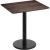 Flash Furniture Acadia 30″ x 24″ Indoor Gray Faux Concrete Tabletop with 18″ Round Black Table Height Base, Seamless TopGuard HPL Top and Edge(Dark Brown/Black Base)