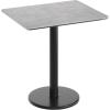 Flash Furniture Acadia 30″ x 24″ Indoor Gray Faux Concrete Tabletop with 18″ Round Black Table Height Base, Seamless TopGuard HPL Top and Edge(Gray Faux Concrete/Black Base)
