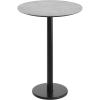 Flash Furniture Acadia 31.25″ Round Indoor Dark Brown Tabletop with 18″ Round Black Bar Height Base, Seamless TopGuard HPL Top and Edge(Gray Faux Concrete/Black Base)