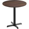 Flash Furniture Acadia 31.25″ Round Indoor Dark Brown Tabletop with 22″ x 22″ Black Table Height X Base, Seamless TopGuard HPL Top and Edge(Dark Brown/Black Base)